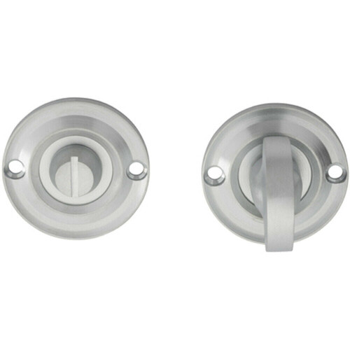 Loops Small Bathroom Thumbturn Lock And Release Handle 67mm Spindle Satin Chrome