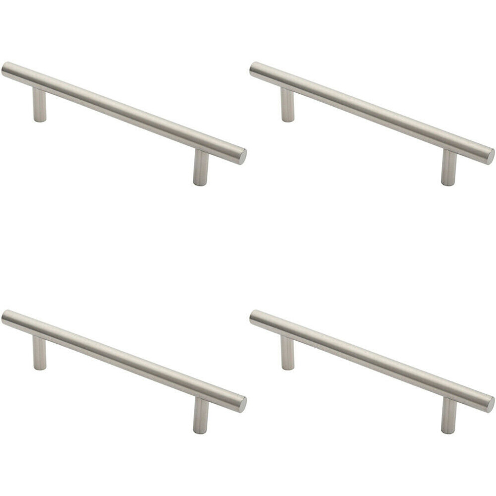 Loops 4X 19Mm Straight T Bar Pull Handle 225Mm Fixing Centres Satin Stainless Steel