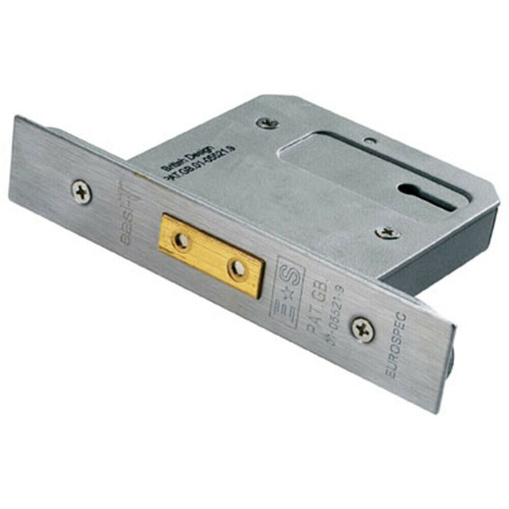 Loops 76Mm Euro Profile 3 Lever Deadlock Satin Stainless Steel Door Security Latch