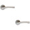 Loops 2x PAIR Twisted Angular Design Handle on Round Rose Concealed Fix Satin Steel 1