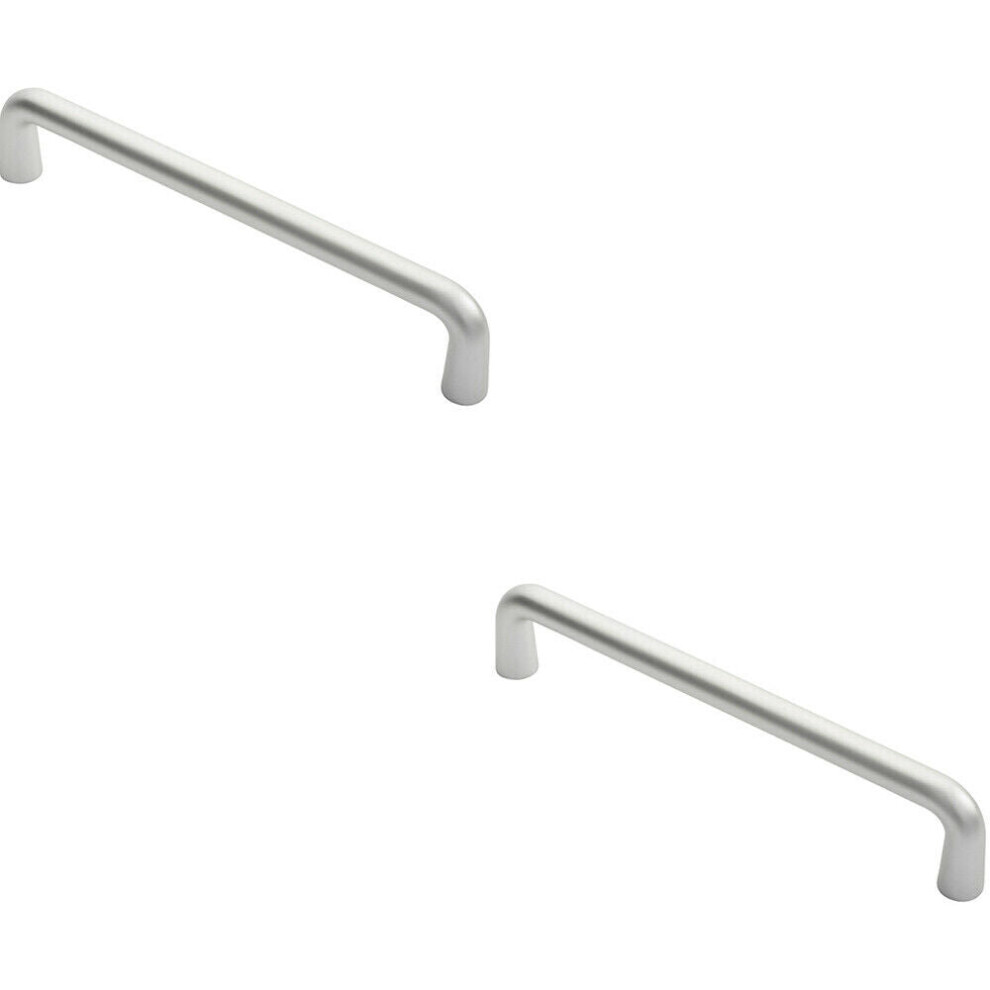 Loops 2X Rounded D Shaped Bar Handle 450 X 22Mm Diameter Satin Anodised Aluminium