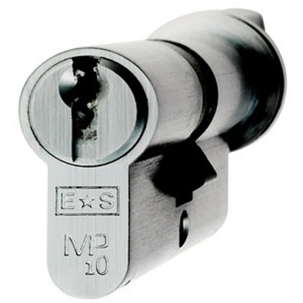 70mm Euro Cylinder & Thumbturn Lock Keyed to Differ 10 Pin Polished Chrome