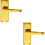 Loops 2x PAIR Straight Handle on Short Latch Backplate 118 x 42mm Polished Brass 1