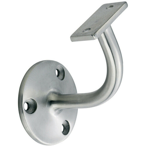 Loops Handrail Bannister Bracket Wall Support 62mm Projection Satin Steel