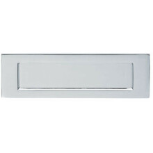 Inward Opening Letterbox Plate 220mm Fixing Centres 255 x 80mm Polished Chrome
