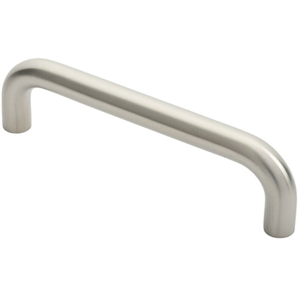 Loops Round D Bar Door Pull Handle 247 X 22Mm 225Mm Fixing Centres Satin Steel
