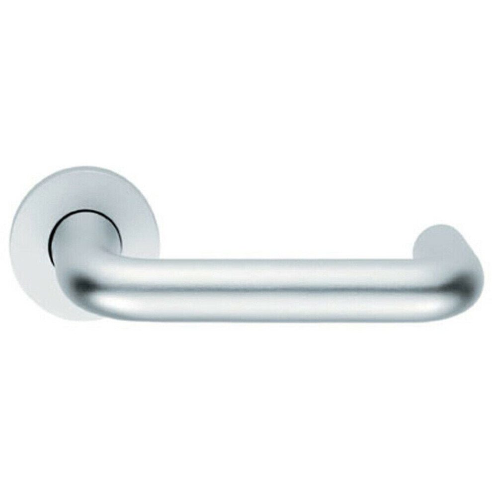 Loops Pair 19Mm Round Bar Safety Lever On Round Rose Dda Compliant Satin Aluminium