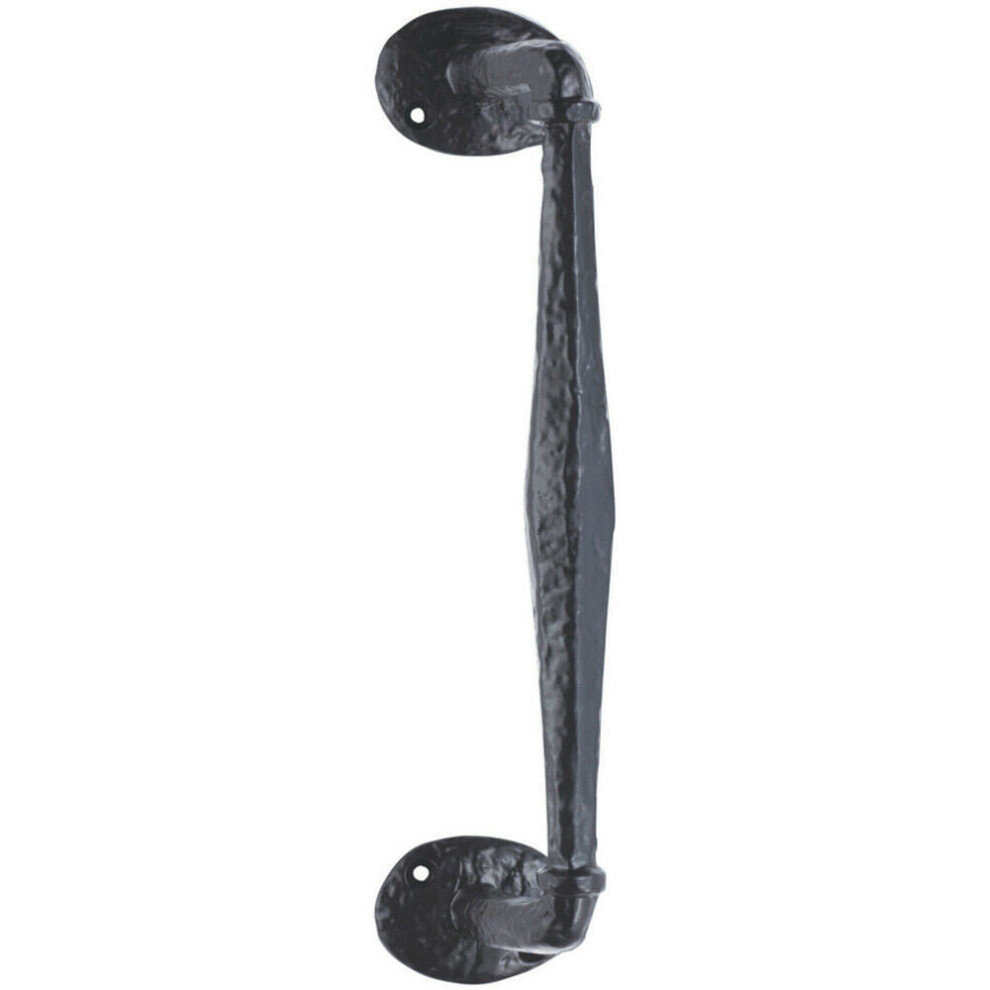 Loops Offset Traditional Forged Pull Handle 263.5 X 67Mm Antique Door Handle Black