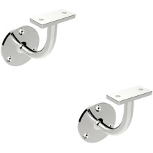 2x Handrail Bannister Bracket Wall Support 62mm Projectoin Polished Steel