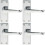 Loops 4x PAIR Straight Victorian Handle on Latch Backplate 150 x 42mm Polished Chrome 1