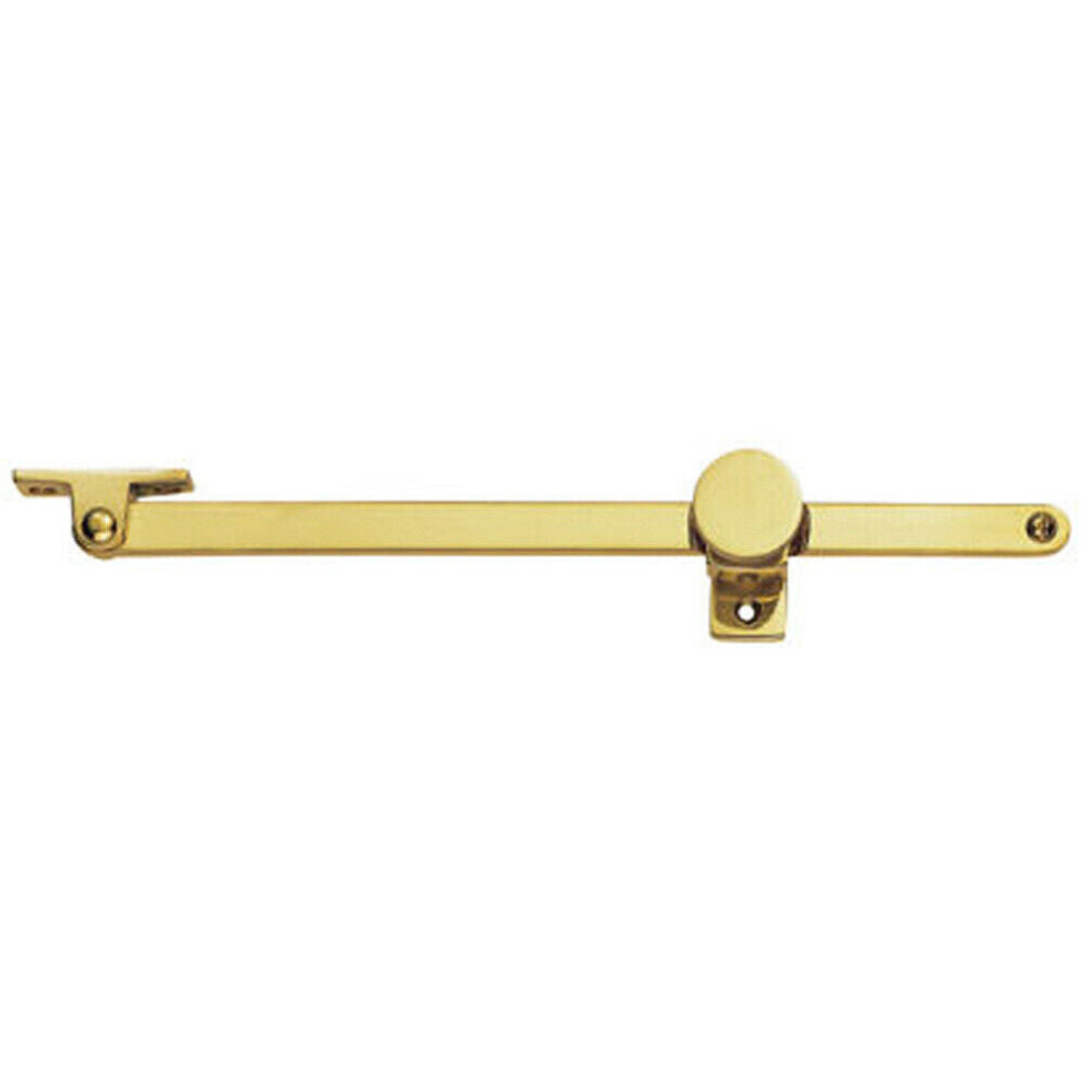 Loops Screw Down Adjustable Casement Window Stay 246 X 19Mm Polished Brass