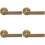 Loops 4x PAIR Flat Rectangular Bar Handle on Round Rose Concealed Fix Antique Brass 1