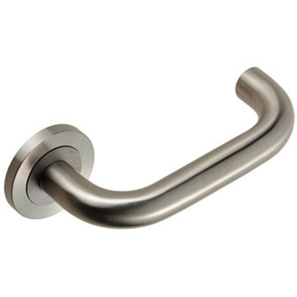 Pair Round Bar Safety Handle Concealed Fix Round Rose Satin Stainless Steel - Image 2