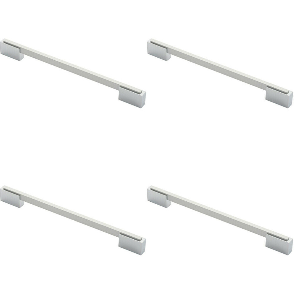 4x Thin Rectangular Bar with Recessed Plinths 224mm Centres Dual Chrome