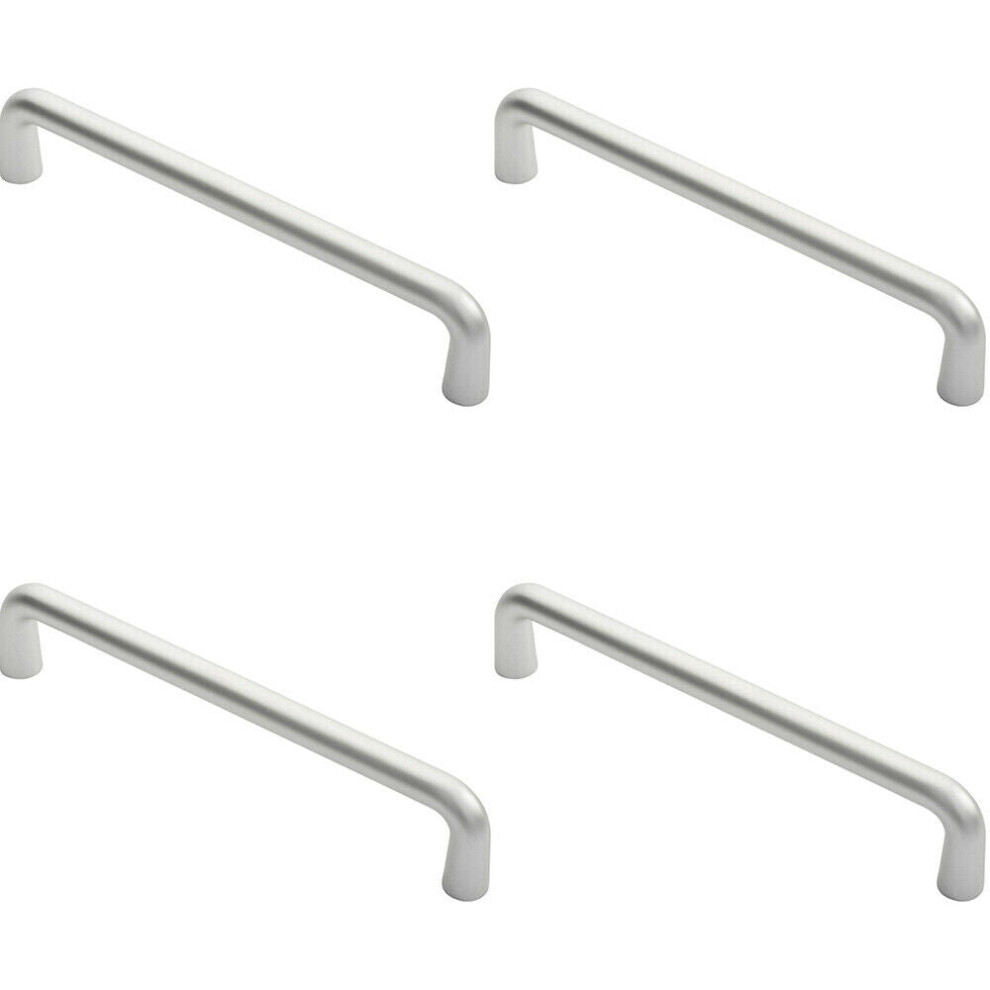 Loops 4X Rounded D Shaped Bar Handle 450 X 22Mm Diameter Satin Anodised Aluminium