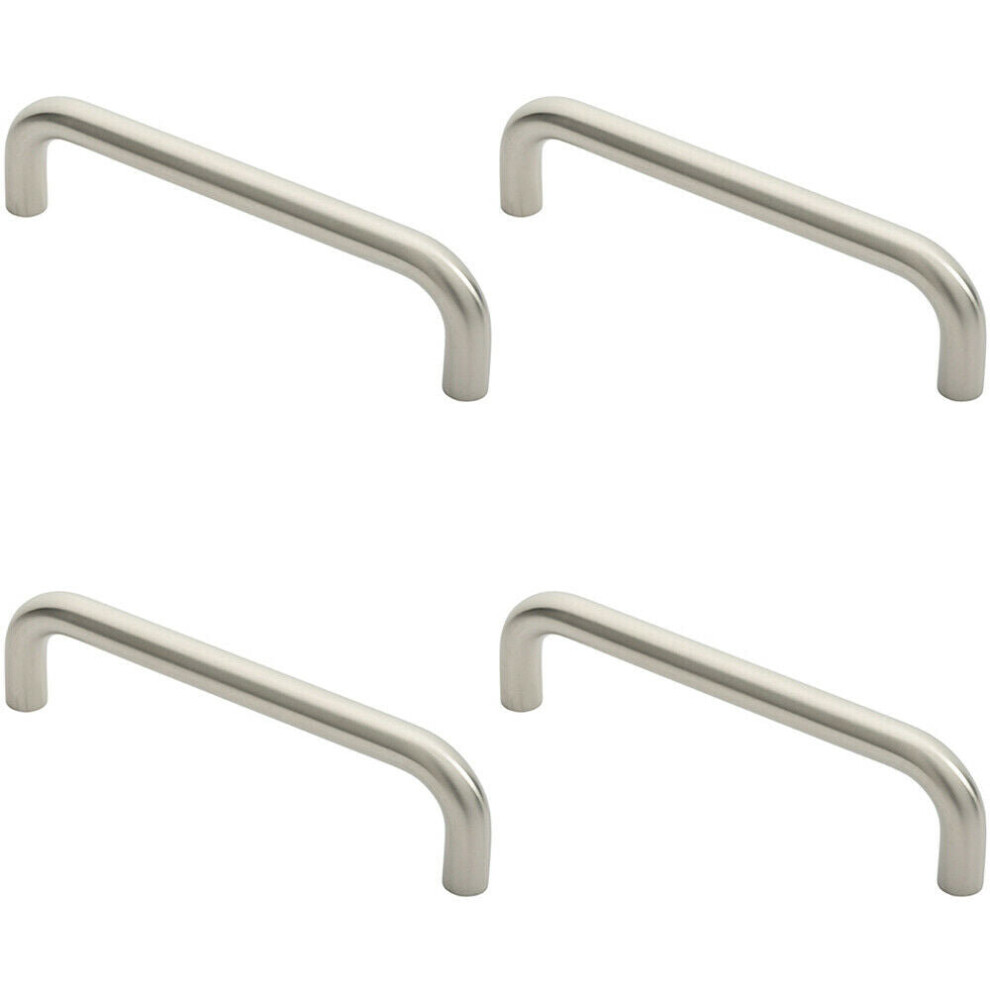 Loops 4X Round D Bar Pull Handle 244 X 19Mm 225Mm Fixing Centres Satin Stainless Steel