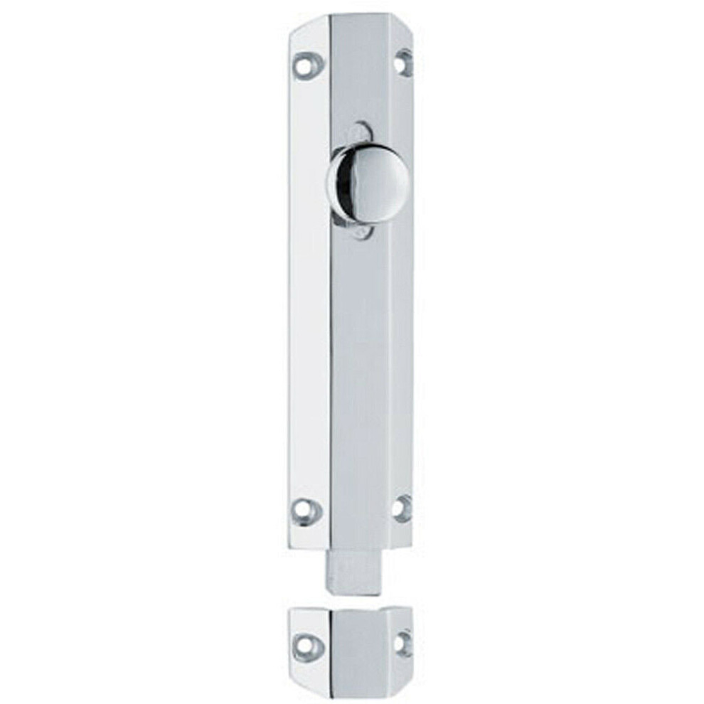 Loops Surface Mounted Flat Sliding Door Bolt Lock 202 X 36Mm Polished Chrome