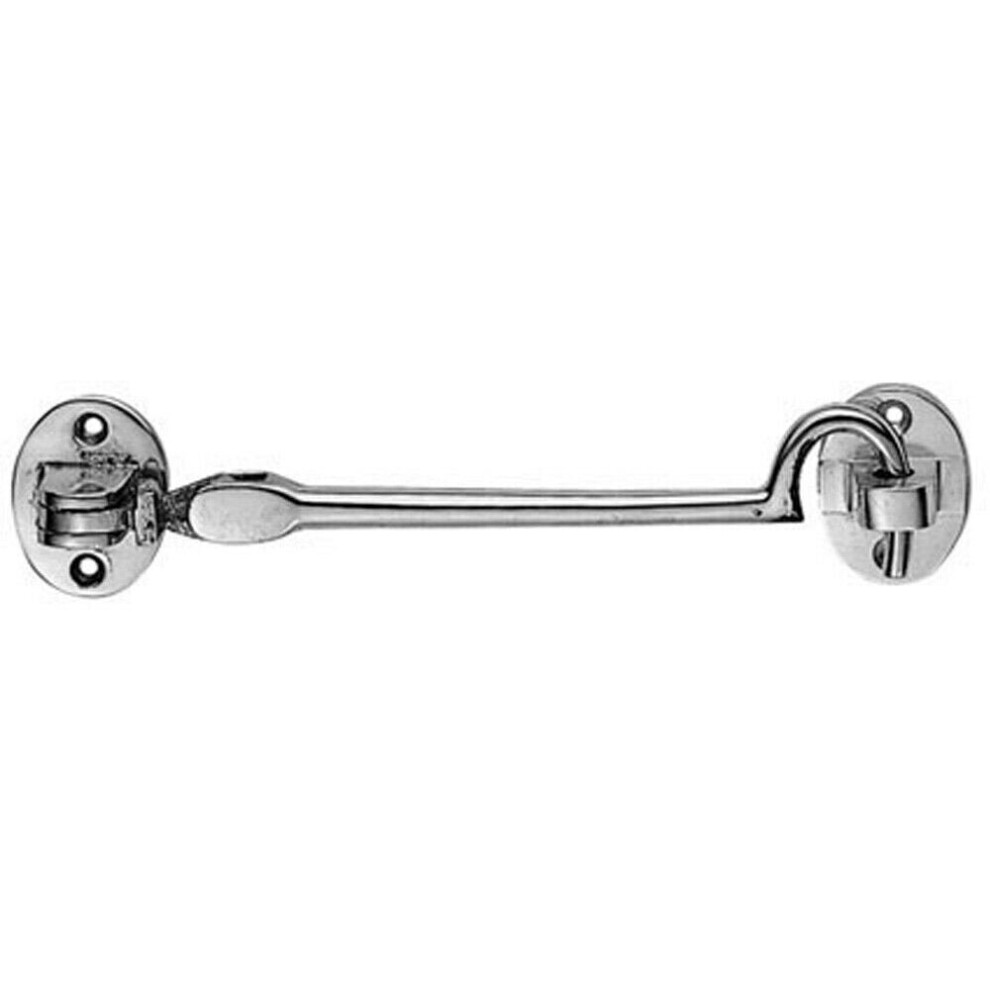 Heavy Duty Cabin Hook & Eye Polished Chrome 305mm Arm Cabinet Hatch Lock