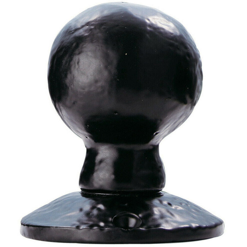 Pair Round Ball Mortice Door Knob 60Mm Diameter Black Antique Door Handle