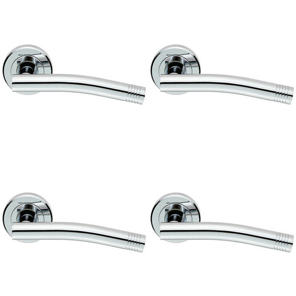 Loops 4X Pair Round Bar Handle With Arch Concealed Fix Round Rose Polished Chrome