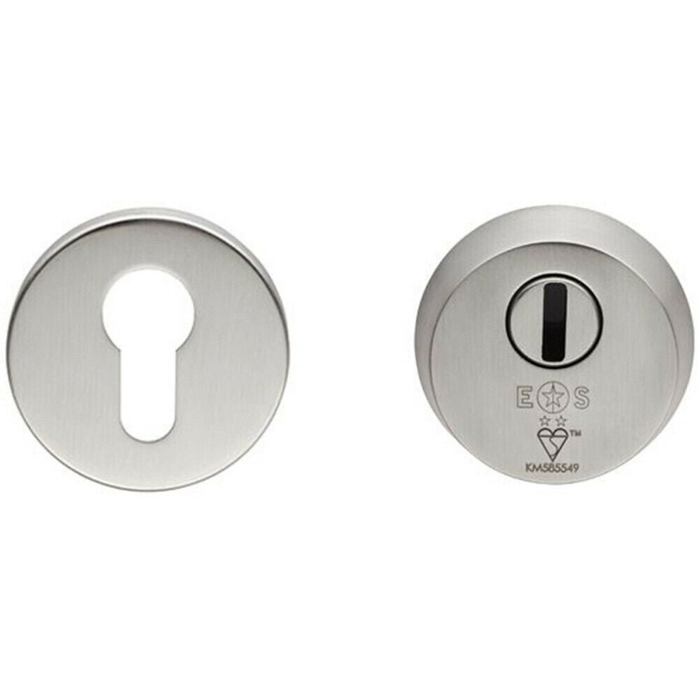 Loops 4 Star Security Escutcheons Set Suits Bs Euro Cylinder Locks Satin Steel