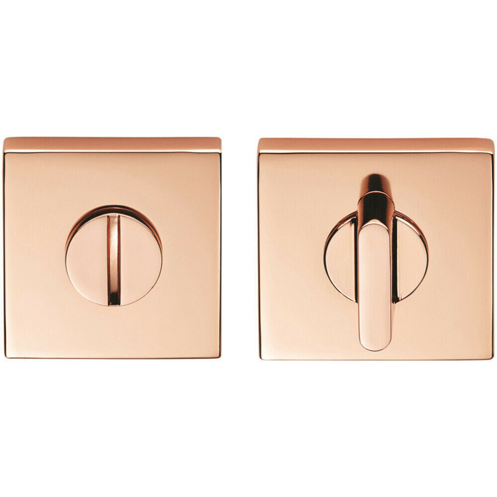 Thumbturn Lock And Release Handle Concealed Fix Square Rose Polished Copper