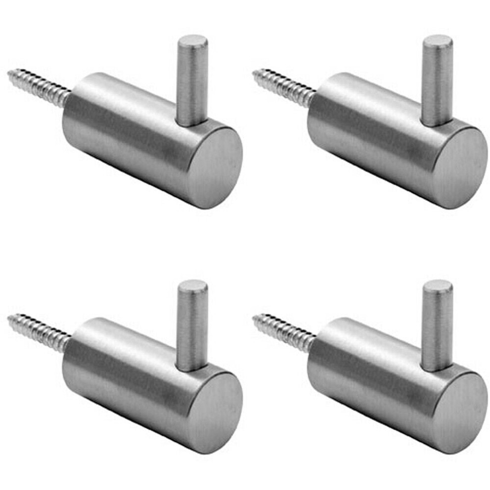 4x Coat Hook with Concealed Fixing 35mm Projection Satin Stainless Steel