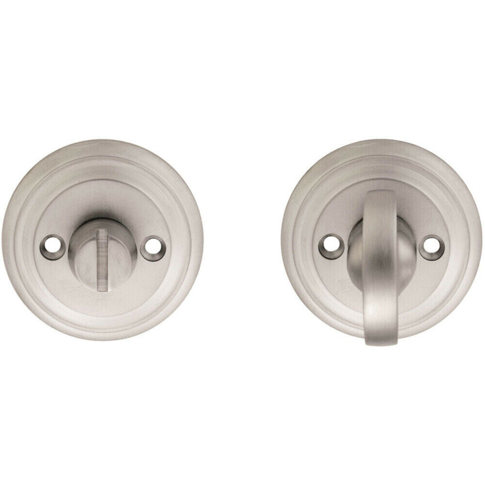 Loops Bathroom Thumbturn And Release Handle Reeded Design 55Mm Dia Satin Chrome
