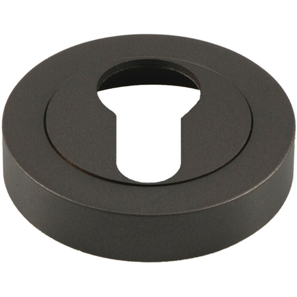 50Mm Euro Profile Round Escutcheon Concealed Fix Matt Bronze Keyhole Cover