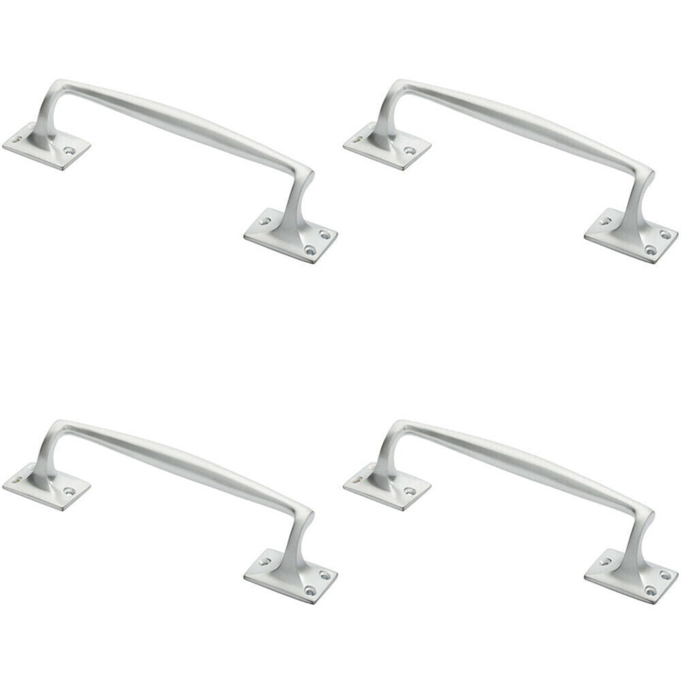 4X One Piece Door Pull Handle 250Mm Length 54Mm Projection Satin Chrome