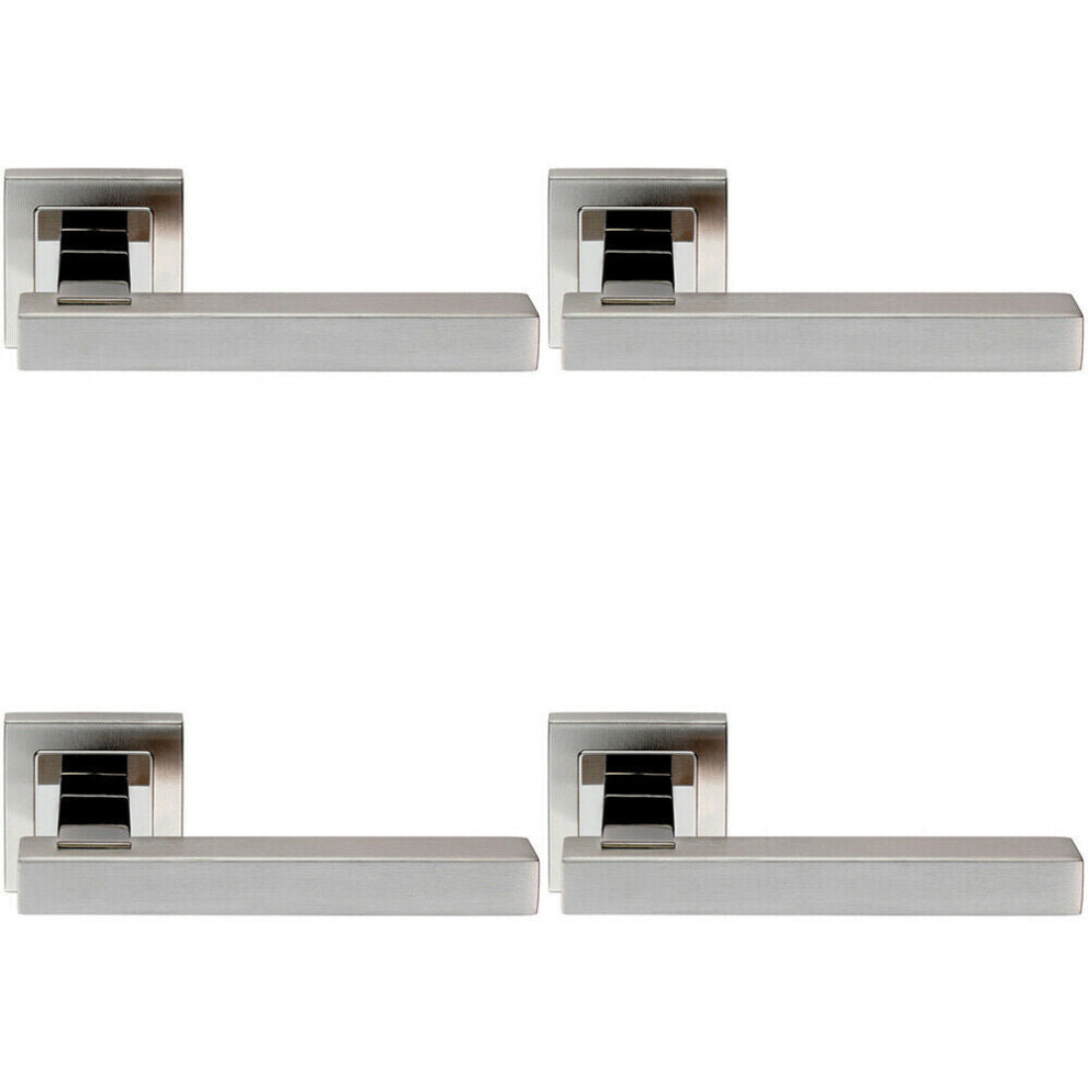 Loops 4X Pair Square Cut Straight Bar Handle Concealed Fix Polished & Satin Steel