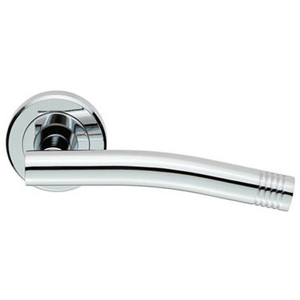 Loops Pair Round Bar Handle With Arch Concealed Fix Round Rose Polished Chrome - Image 2