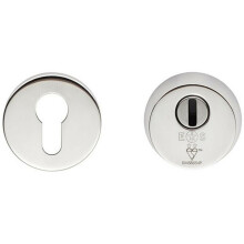 2 Star Security Escutcheons Set Suits BS Euro Cylinder Locks Bright Steel