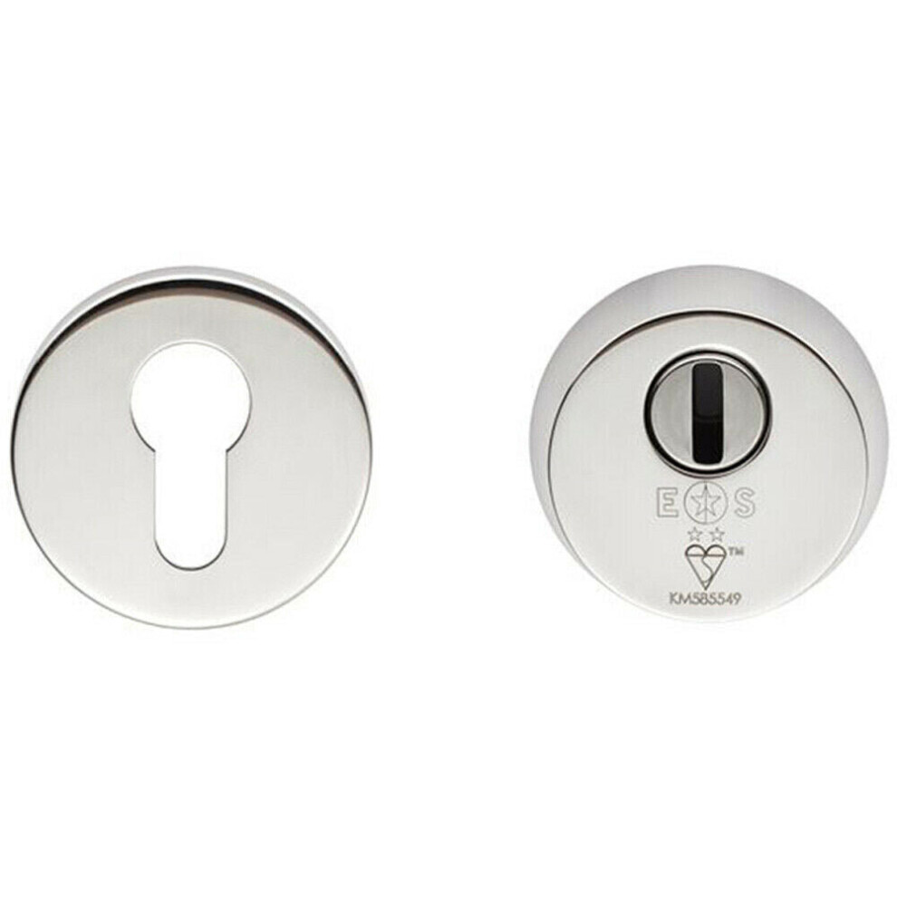2 Star Security Escutcheons Set - Suits BS Euro Cylinder Locks - Bright Steel - Image 2