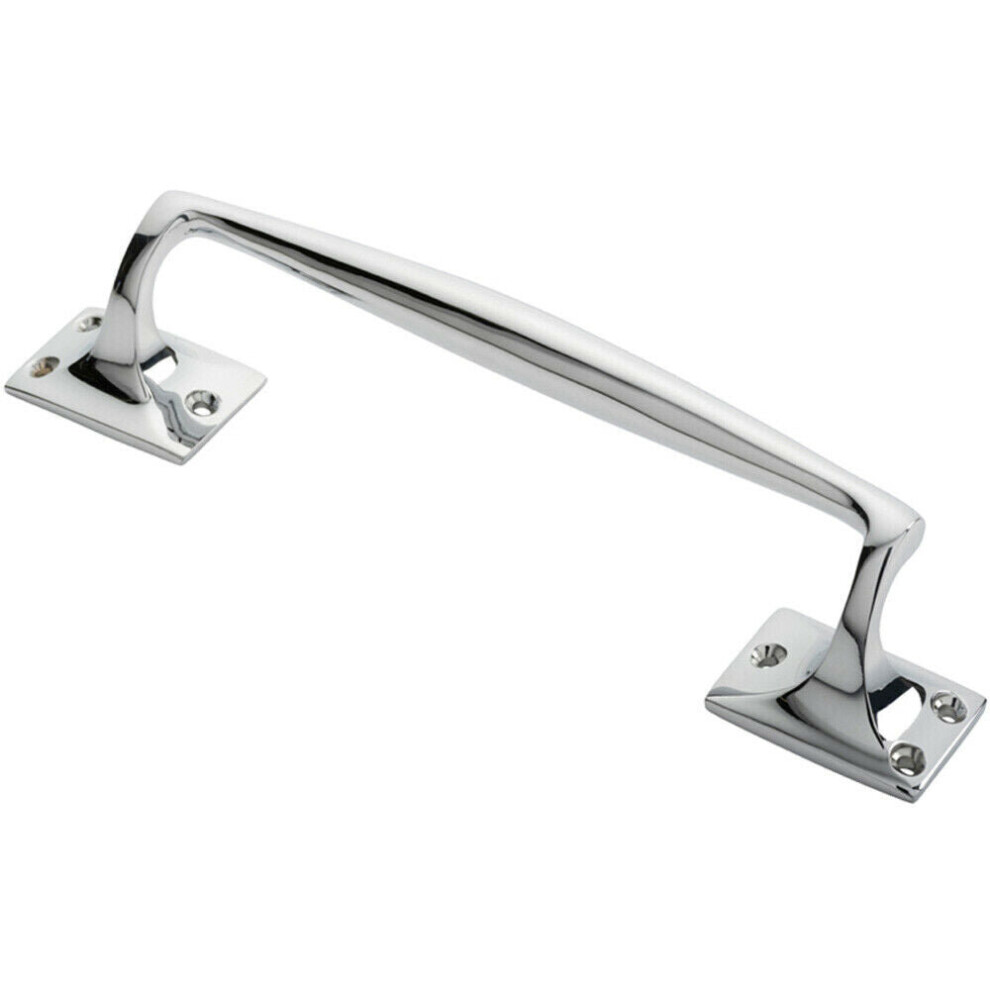 One Piece Door Pull Handle 250Mm Length 54Mm Projection Polished Chrome