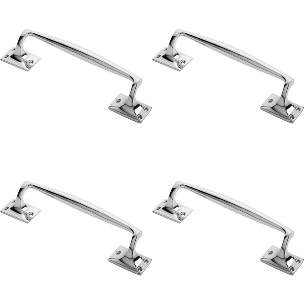 4X One Piece Door Pull Handle 250Mm Length 54Mm Projection Polished Chrome