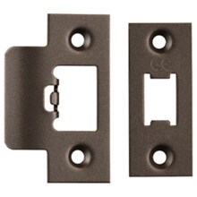 Forend Strike & Fixing Pack Suitable for Tubular Latch Matt Bronze