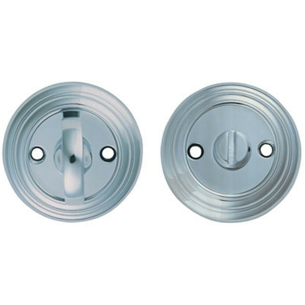 Bathroom Thumbturn And Release Handle Reeded Design 55Mm Dia Polished Chrome 5056492574647