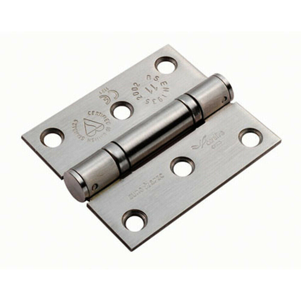 Loops Pair 76 X 67 X 2.5Mm Ball Bearing Hinge Satin Stainless Steel Interior Door