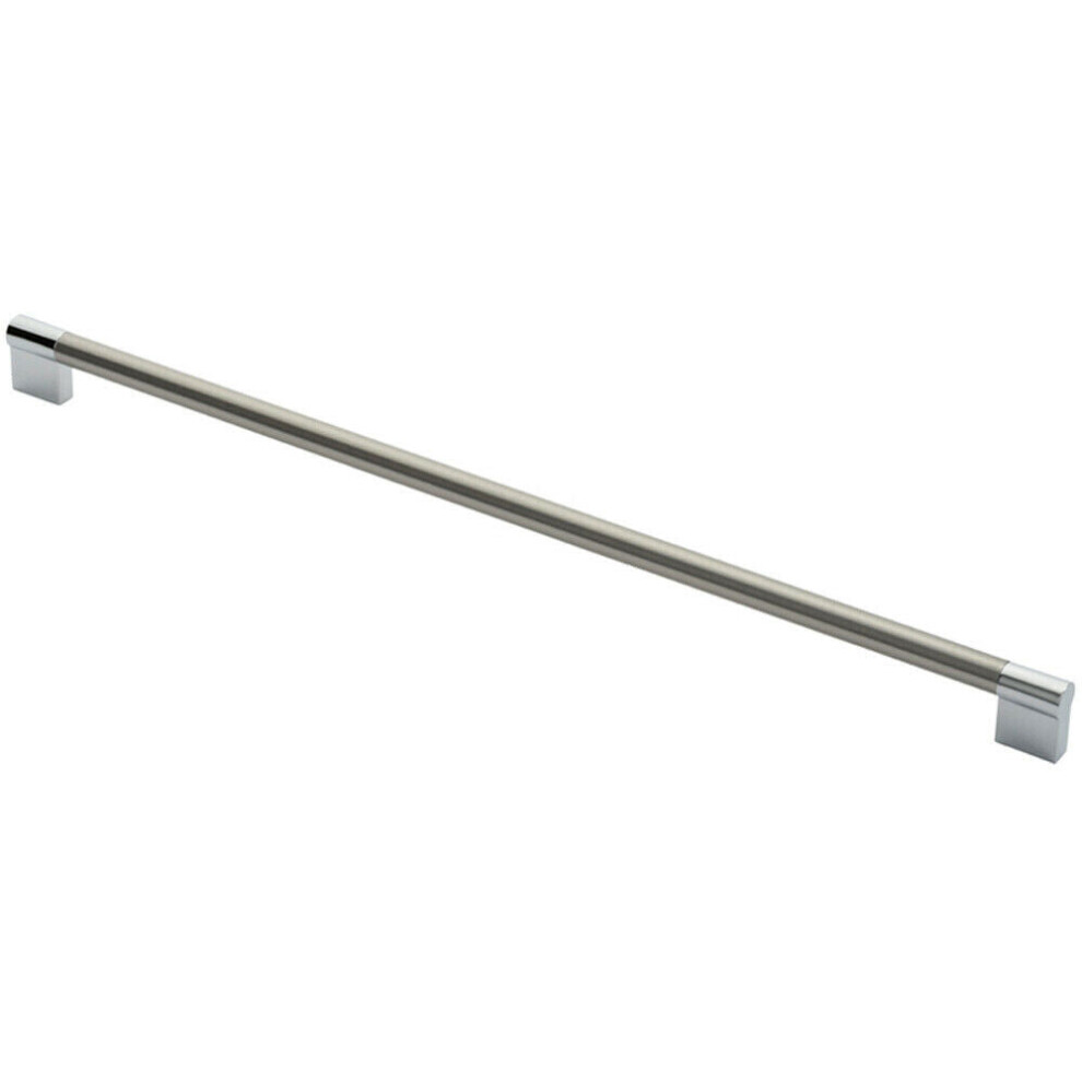 Keyhole Bar Pull Handle 460 X 14mm 448mm Fixing Centres Satin Nickel & Chrome