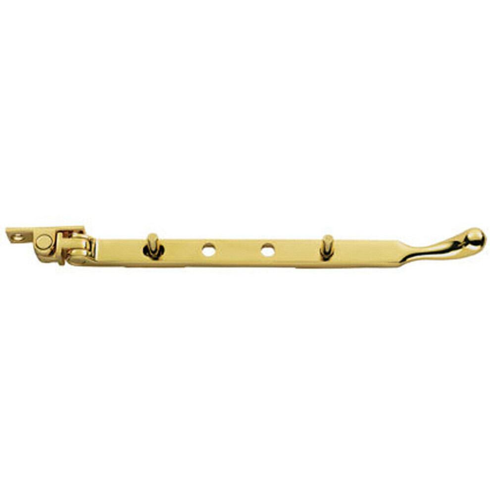 Loops Bulb Ended Casement Window Stay 267 X 16Mm Polished Brass Pear Drop Stay