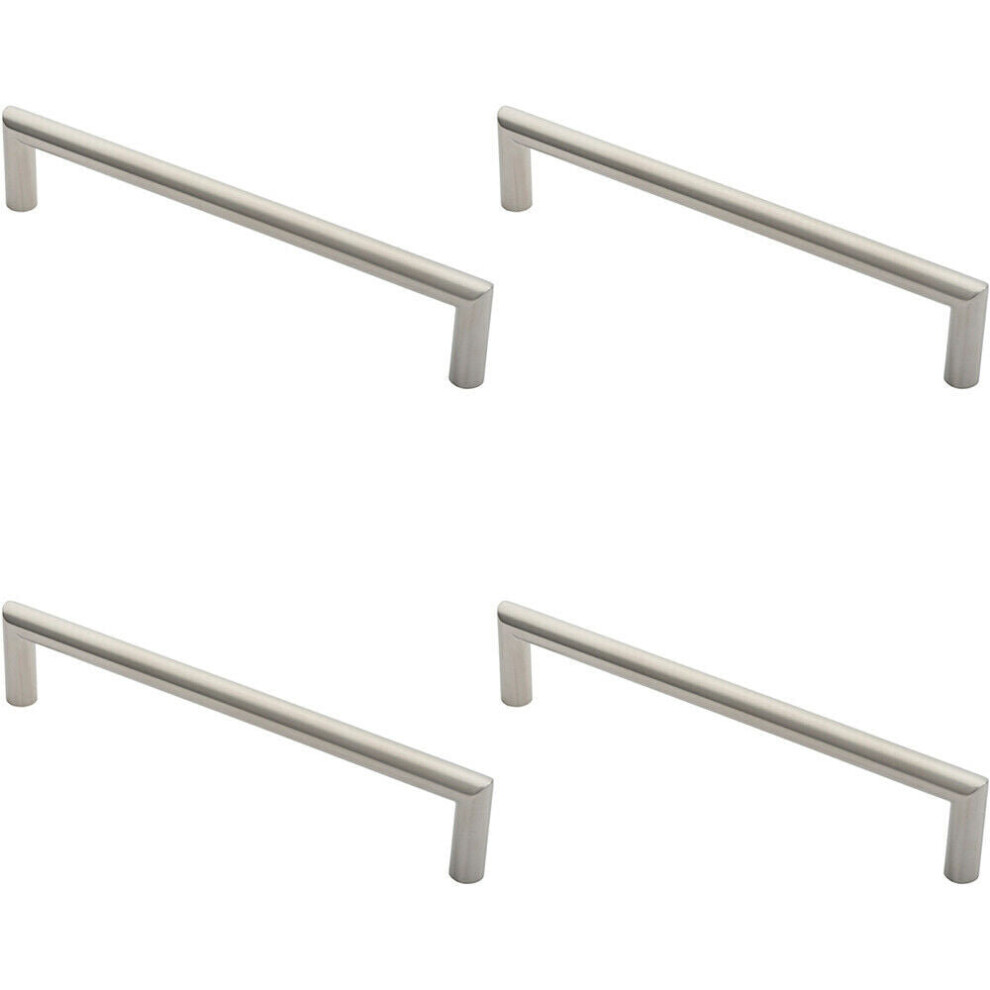 Loops 4X 19Mm Mitred Pull Door Handle 300Mm Fixing Centres Satin Stainless Steel