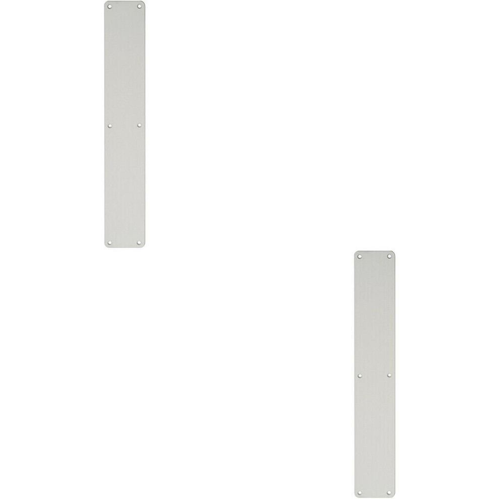 2x Plain Door Finger Plate 500 x 75mm Satin Anodised Aluminium Push Plate
