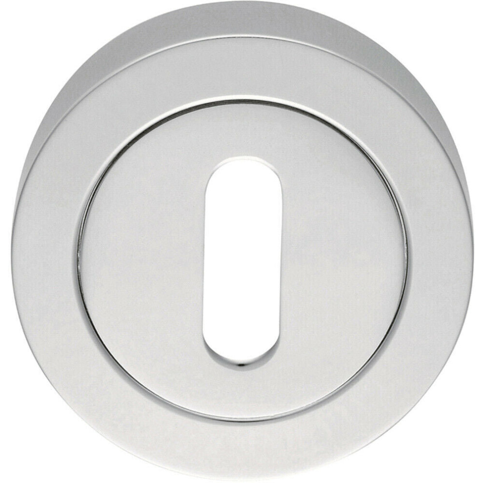 50mm Lock Profile Escutcheon Concealed Fix Polished Chrome Keyhole Cover