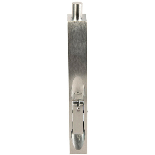 Loops Lever Action Flush Door Bolt with Flat Keep Plate 152 x 20mm Satin Chrome