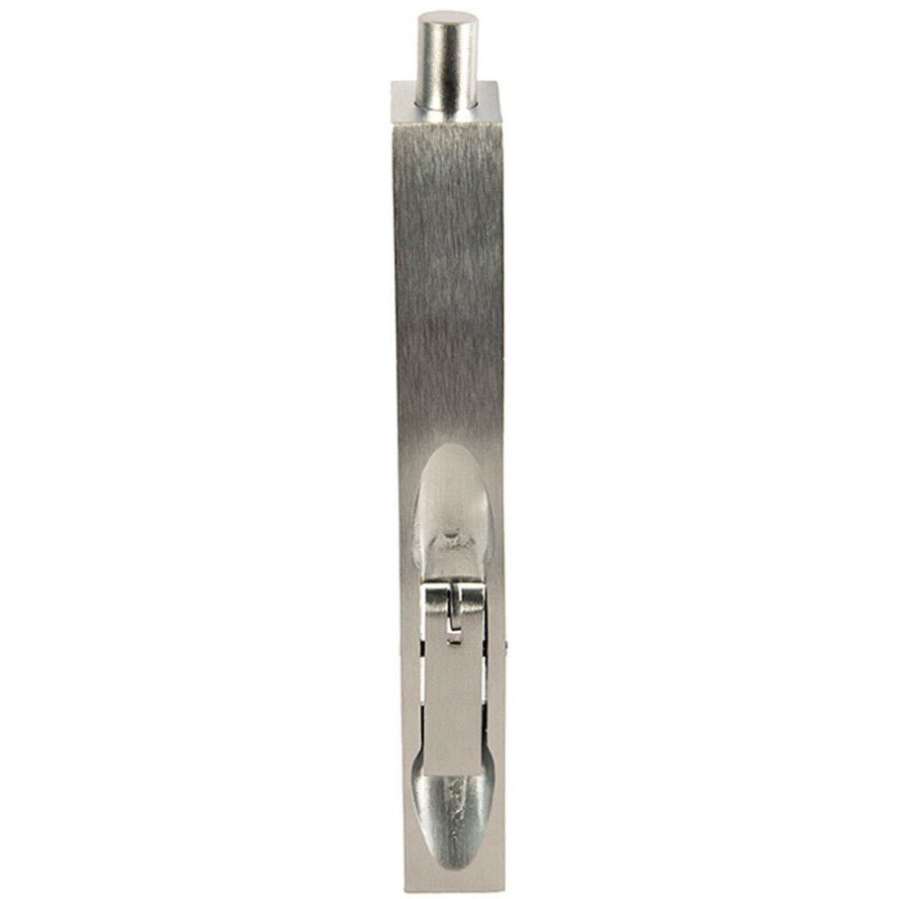 Lever Action Flush Door Bolt with Flat Keep Plate 152 x 20mm Satin Chrome