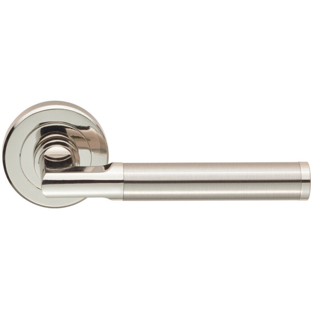 Loops Pair Sectional Round Bar With Mitred Corner Concealed Fix Polished Satin Nickel