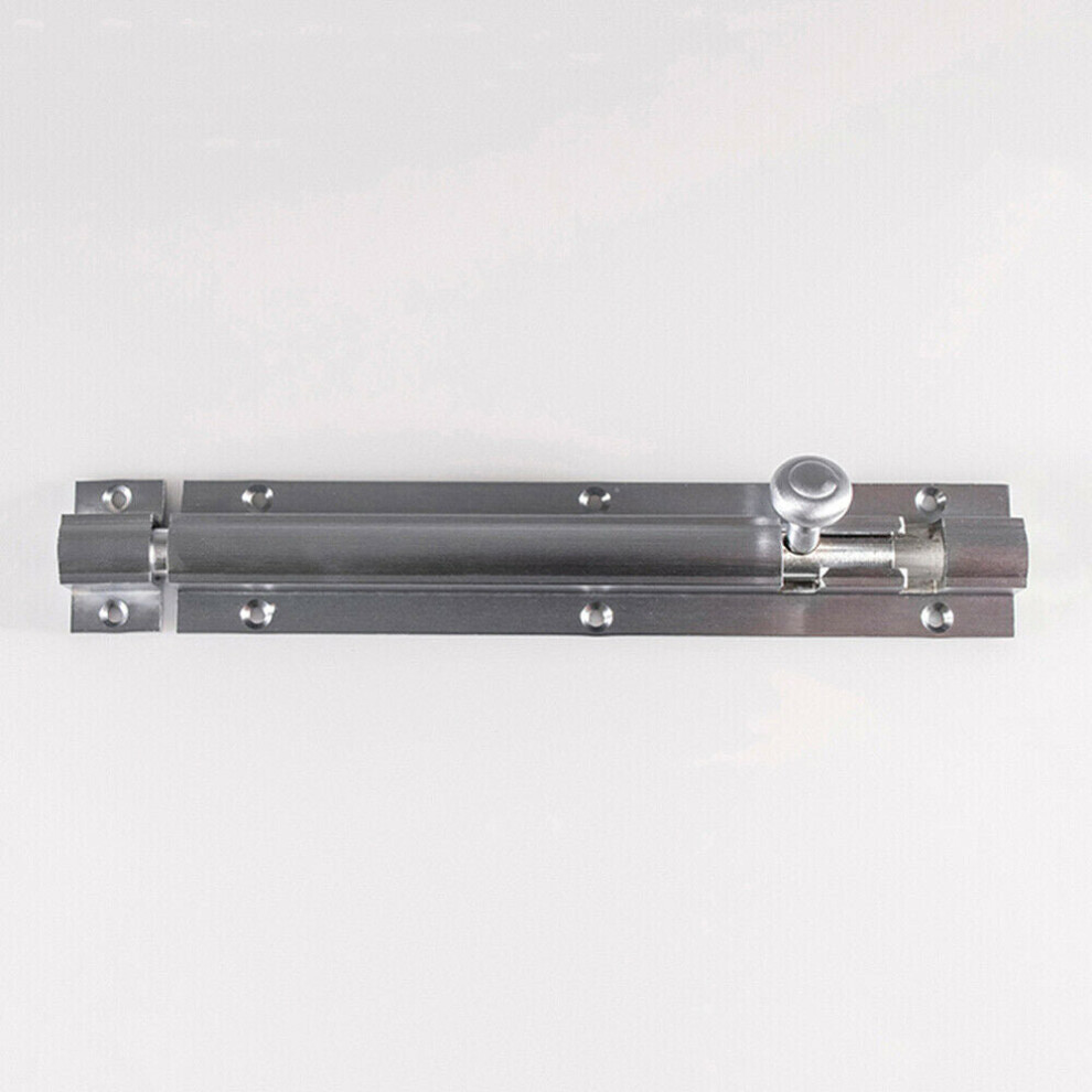 Straight Barrel Surface Mounted Door Bolt Lock 200 x 38mm Satin Chrome