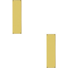 2x Flat 1.5mm Door Finger Plate 304 x 77mm Polished Brass Protective Push Plate
