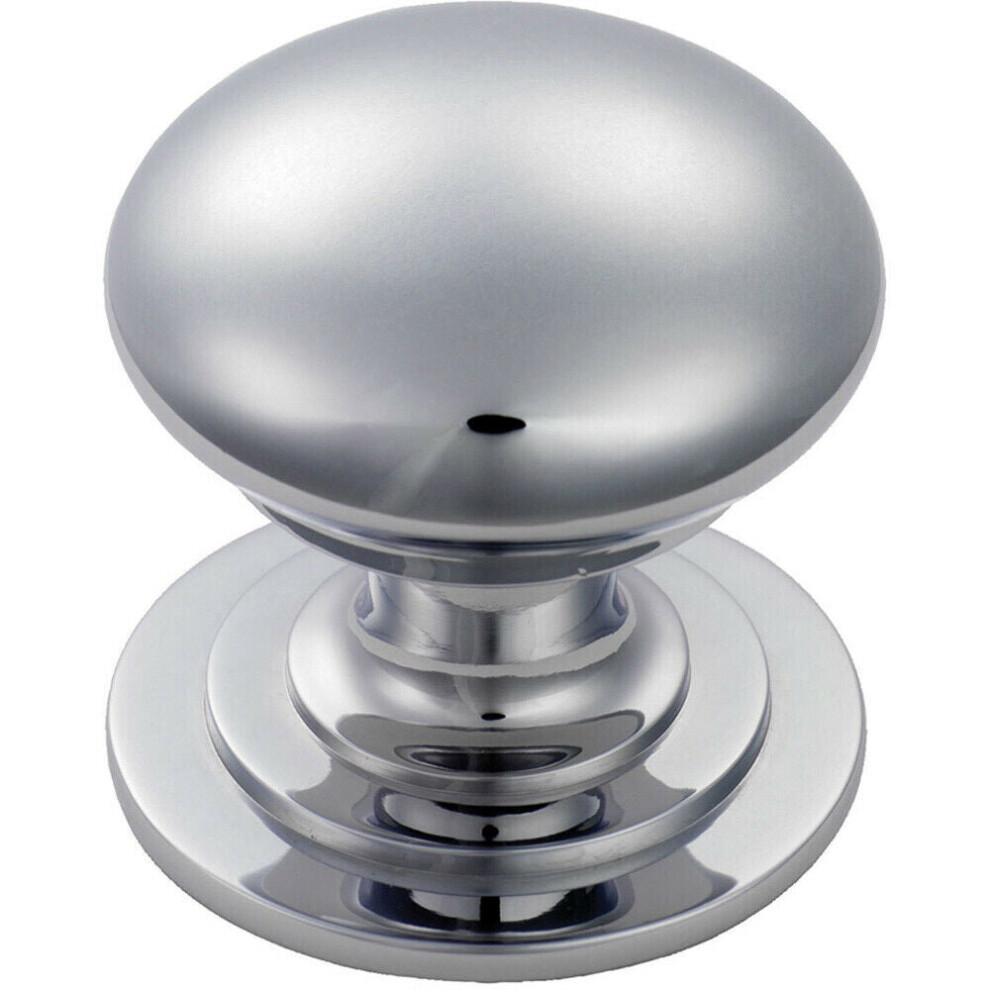 Victorian Round Cupboard Door Knob 42Mm Dia Polished Chrome Cabinet Handle 5056492569056